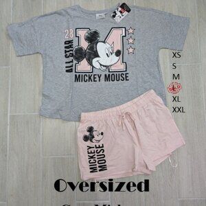 NWT Disney Women’s Teens Cute Mickey Print Pj's Short Sets Super soft Comfy Pjs